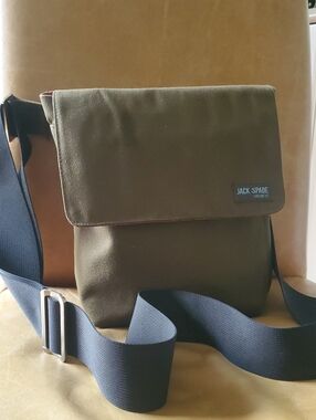 Jack Spade Olive Khaki Thick Canvas Crossbody Messenger